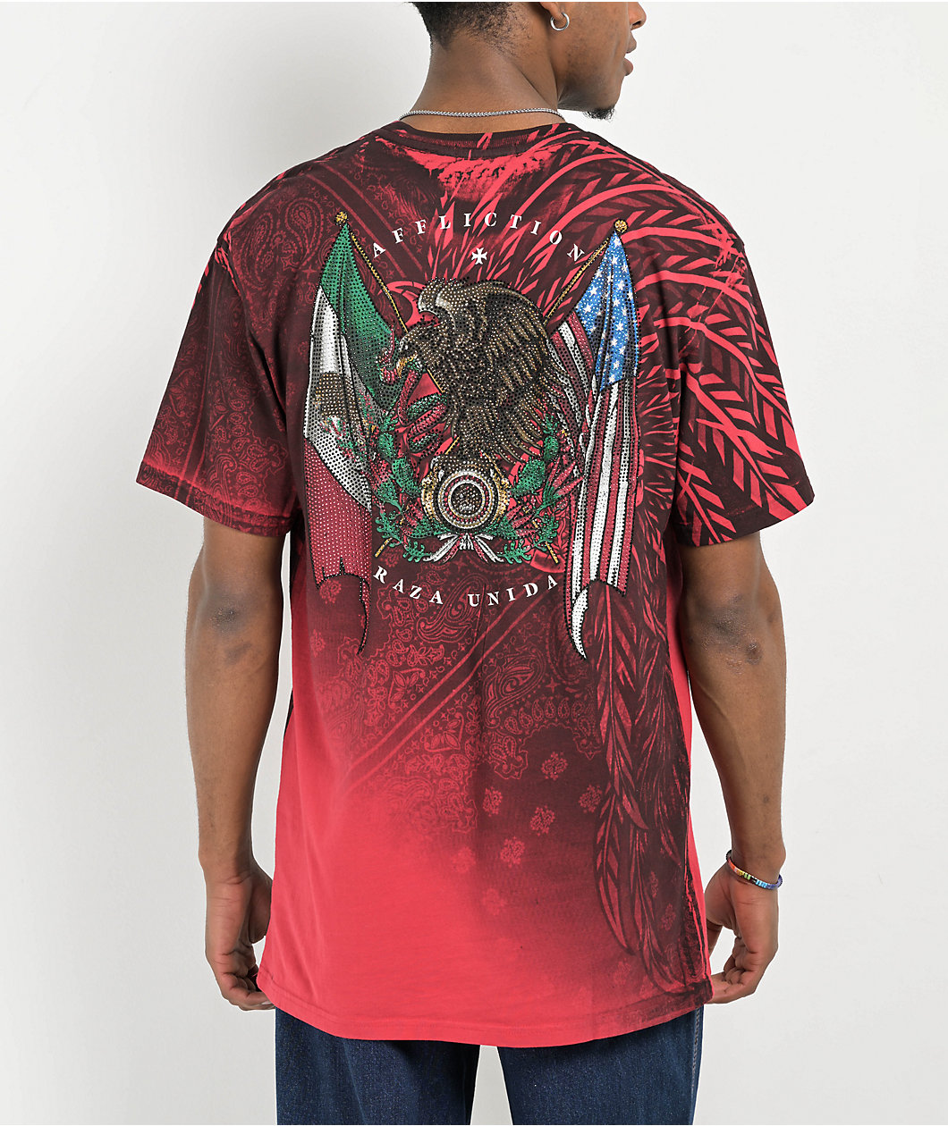 Affliction Raza Unida Red T-Shirt