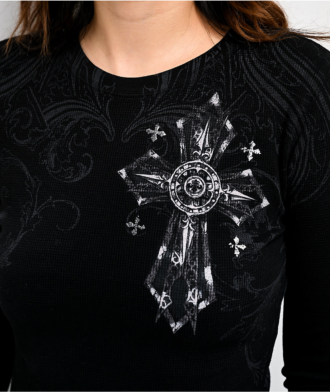 Affliction Registered Black Thermal Long Sleeve T-Shirt