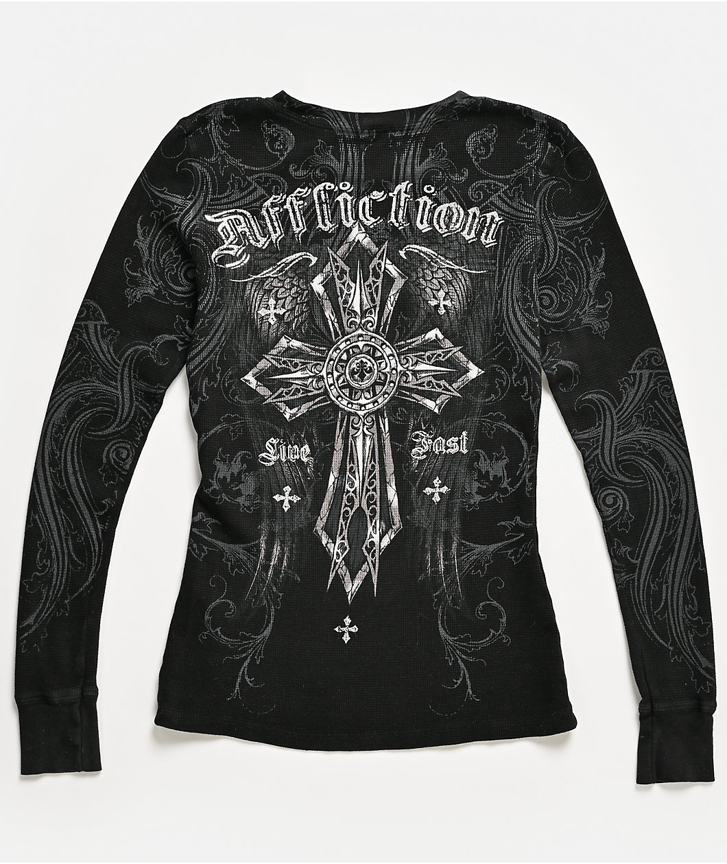 Affliction Registered Black Thermal Long Sleeve T-Shirt