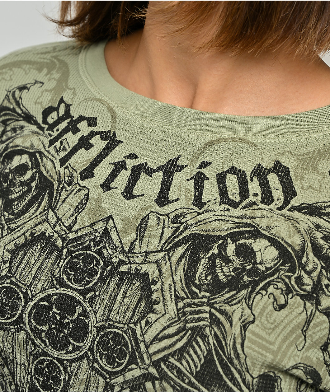 Affliction Repent Green Thermal Long Sleeve T-Shirt