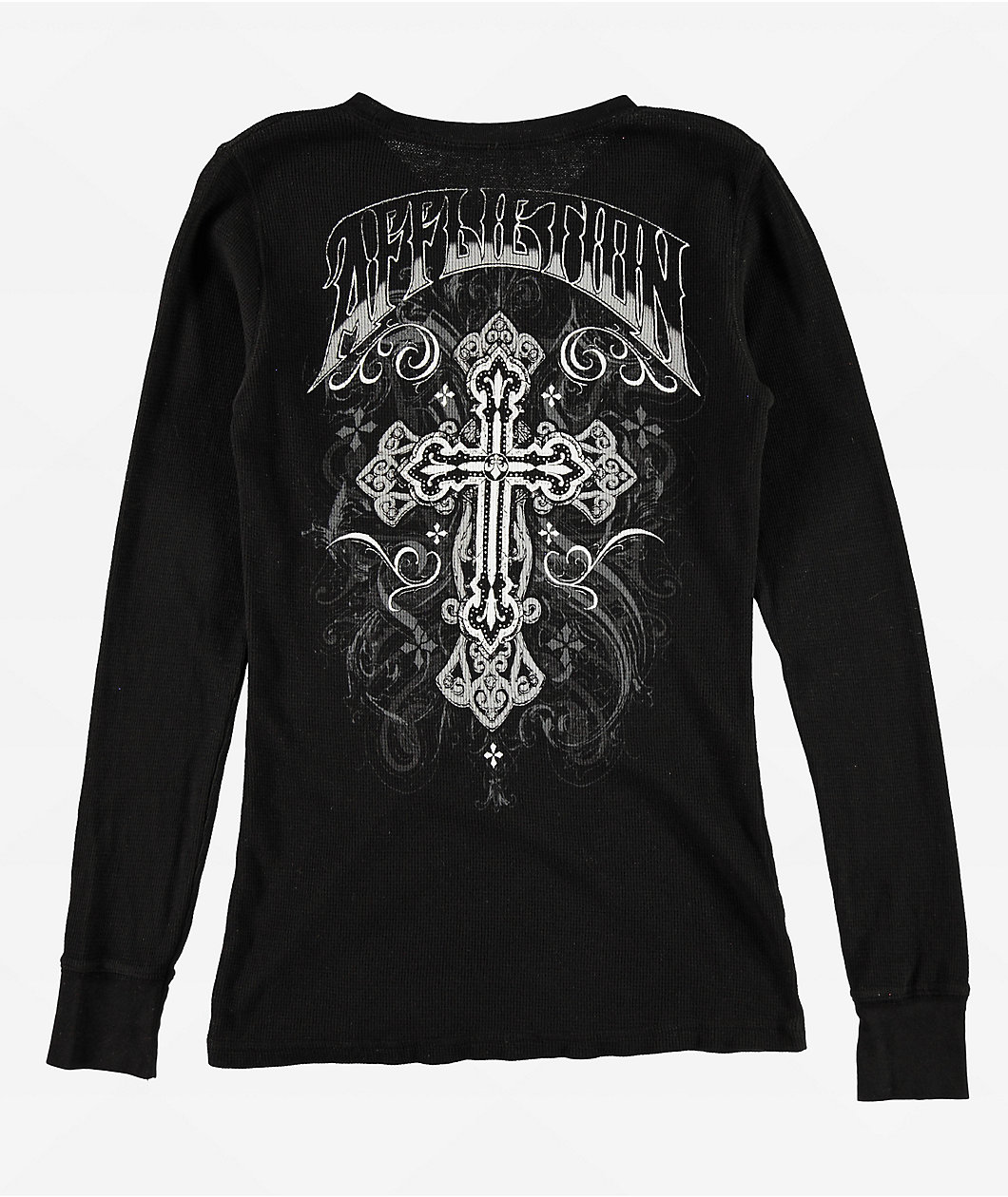 Affliction Reverie Black Lava Thermal Long Sleeve T-Shirt