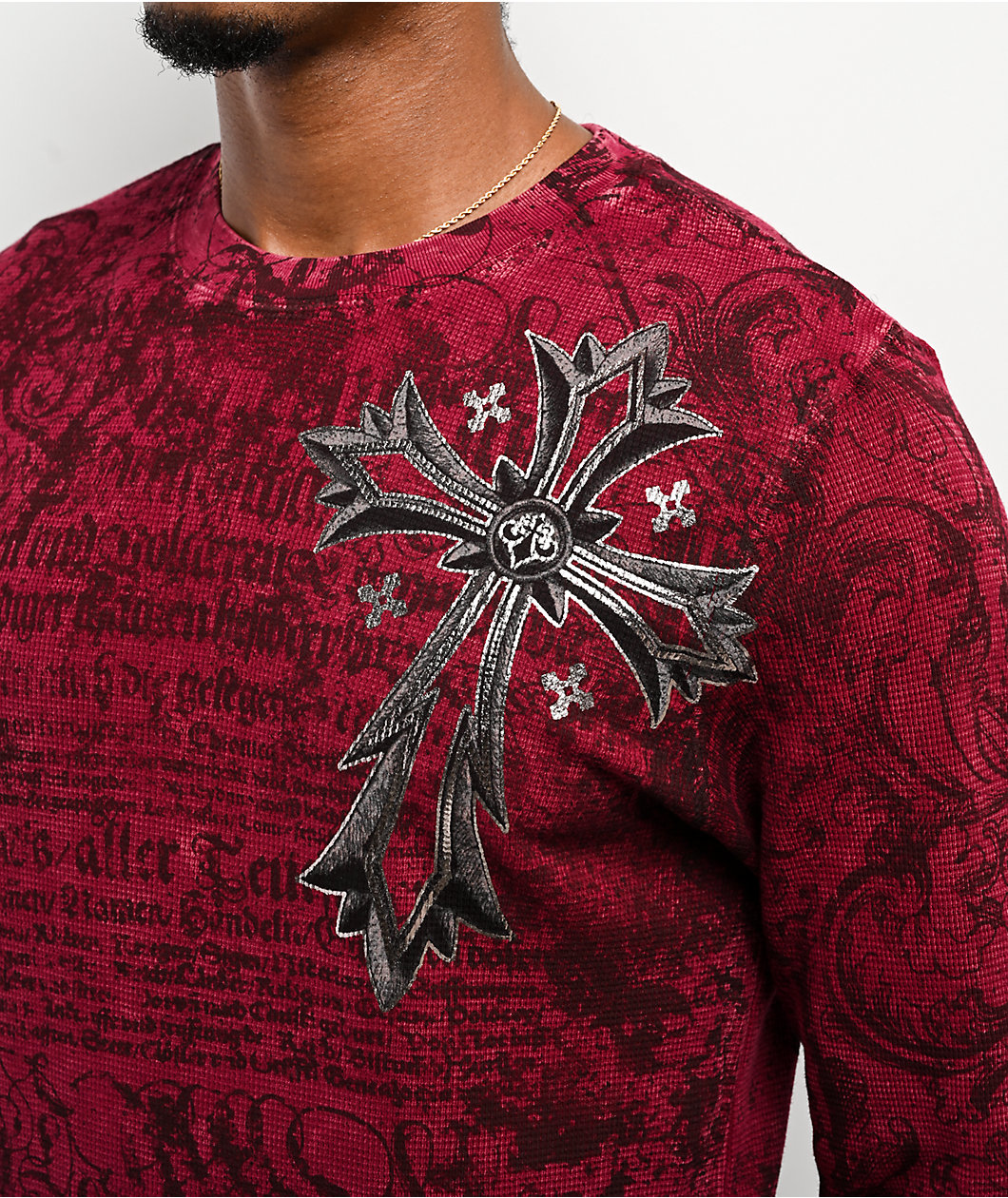 Affliction Rising Passage Red Thermal Long Sleeve T-Shirt