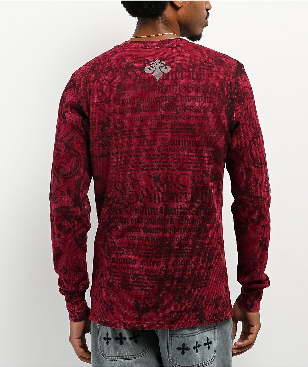 Affliction Rising Passage Red Thermal Long Sleeve T-Shirt