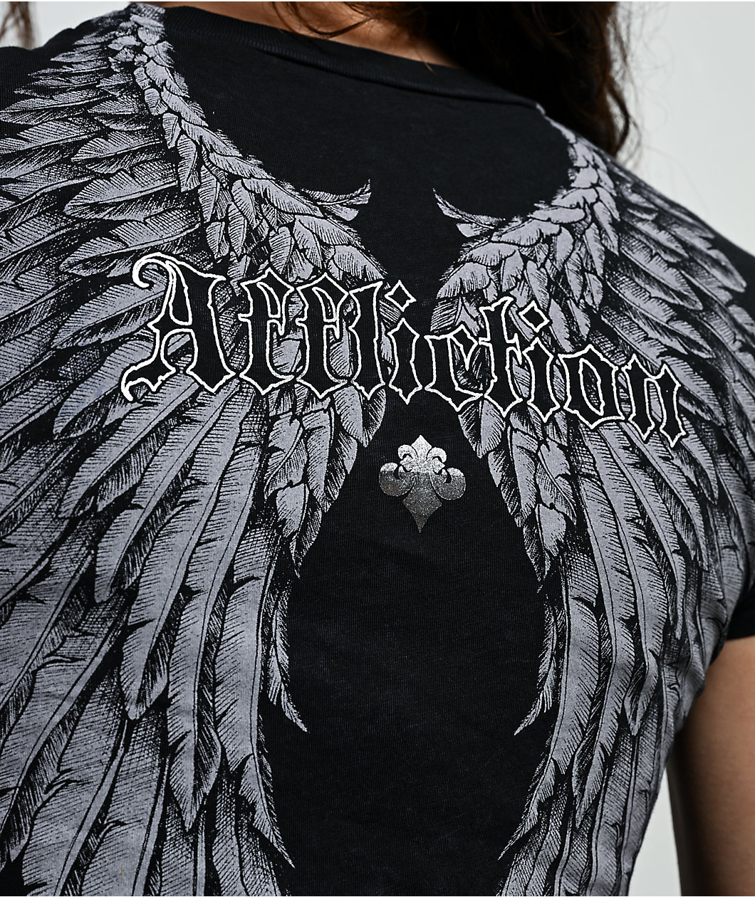 Affliction Rosary Of Life Black Crop T-Shirt