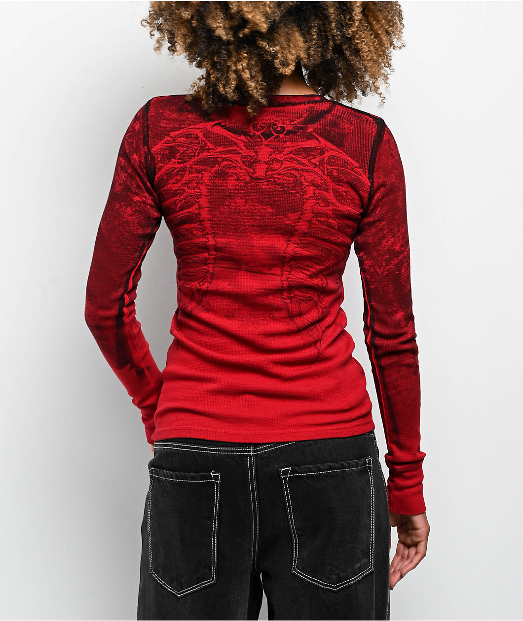 Affliction Sands Of Burdan Red Thermal Long Sleeve T-Shirt