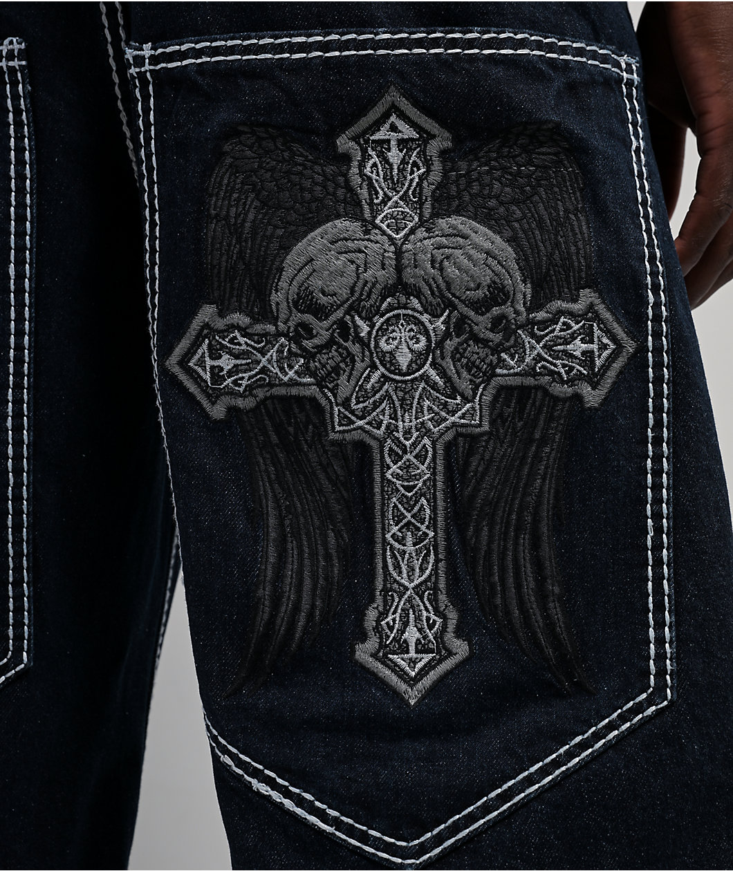 Affliction Seeker Dark Blue Denim Shorts