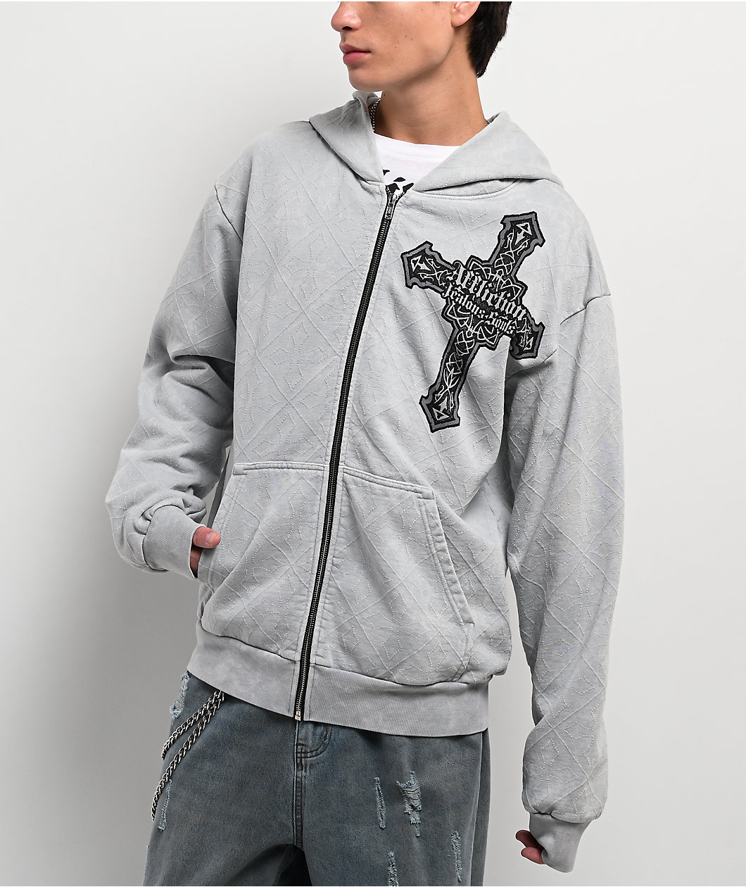 Affliction Seeker Grey Zip Hoodie