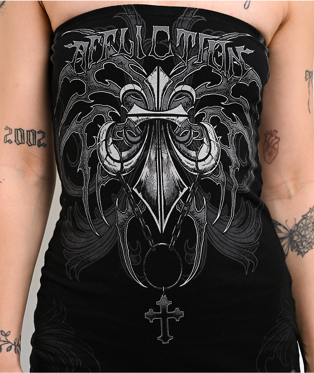 Affliction Shred Fest Black Tube Dress
