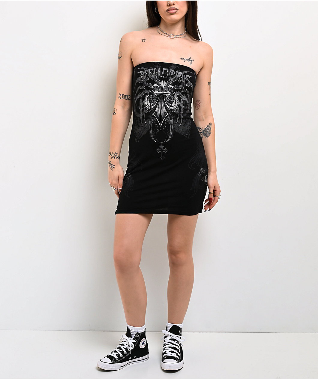 Affliction Shred Fest Black Tube Dress