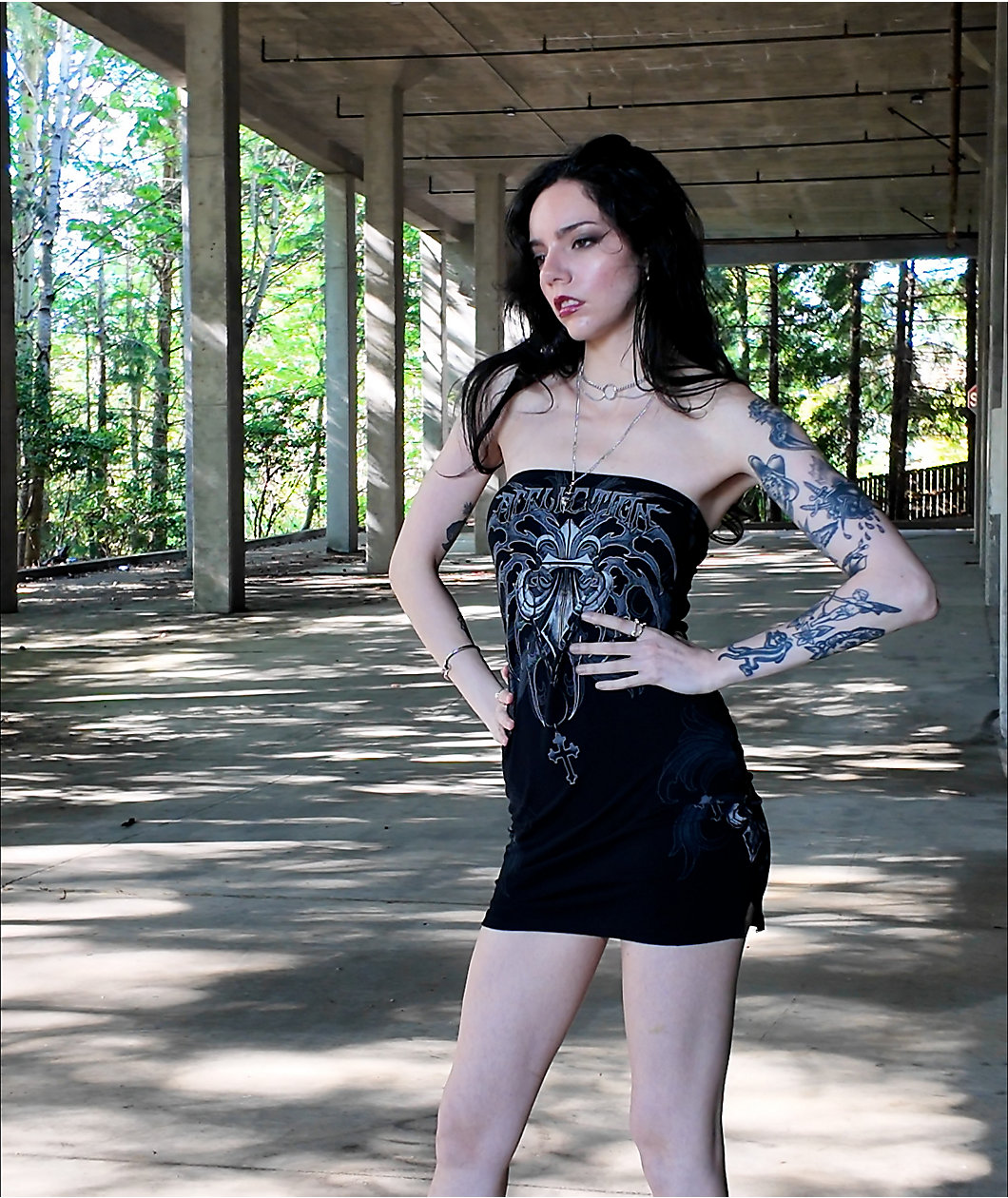 Affliction Shred Fest Black Tube Dress