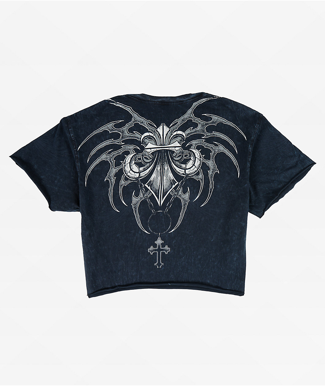 Affliction Shred Fest Black Wash Crop T-Shirt