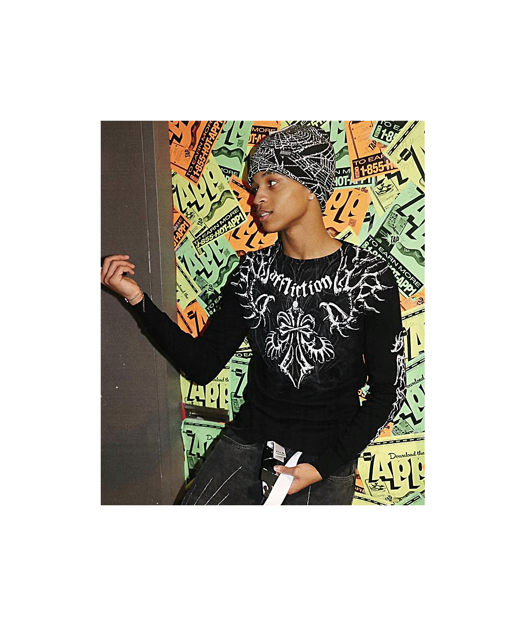 Affliction Skeleton Black Thermal Long Sleeve T-Shirt