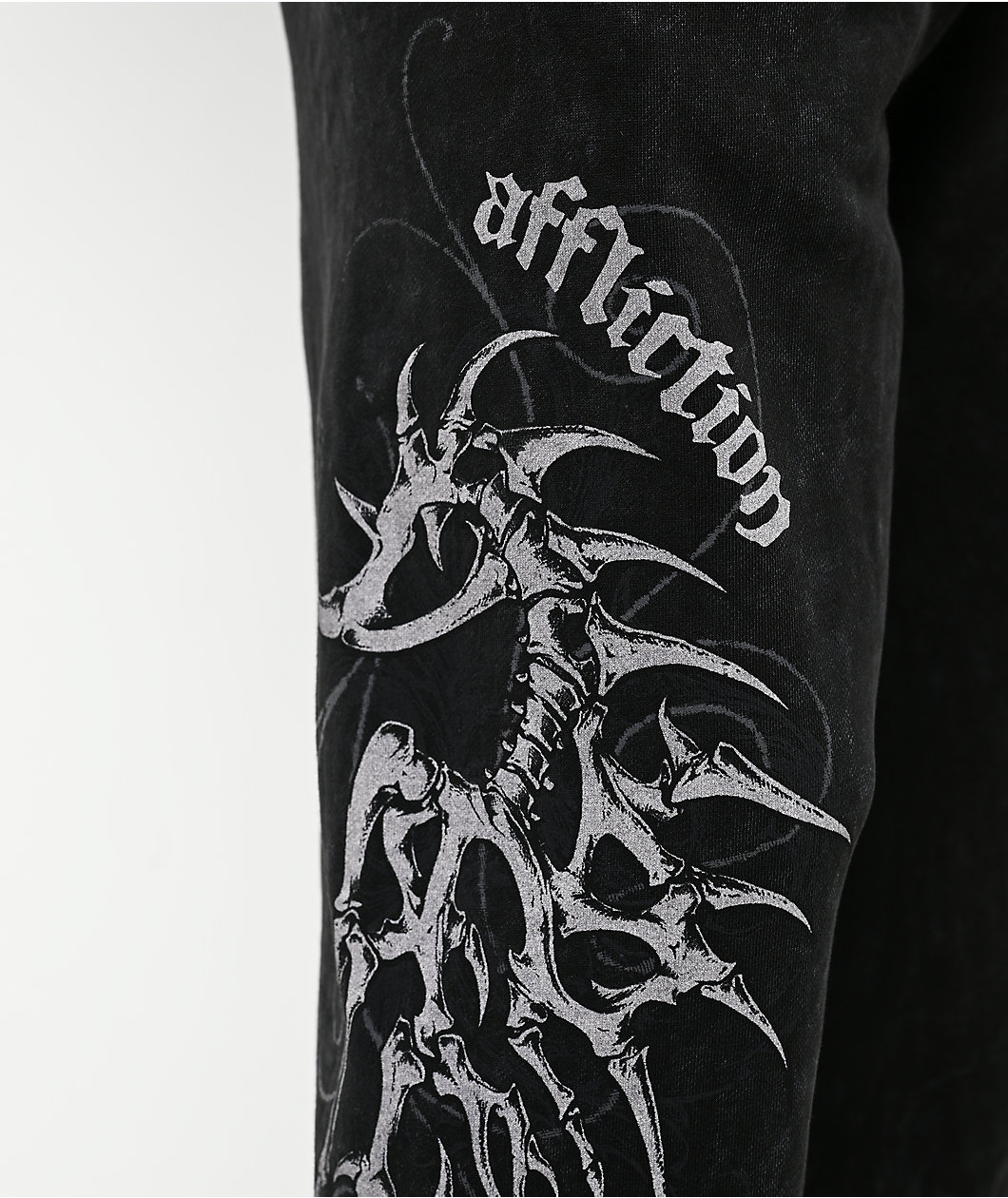 Affliction Skeleton Black Wash Sweatpants