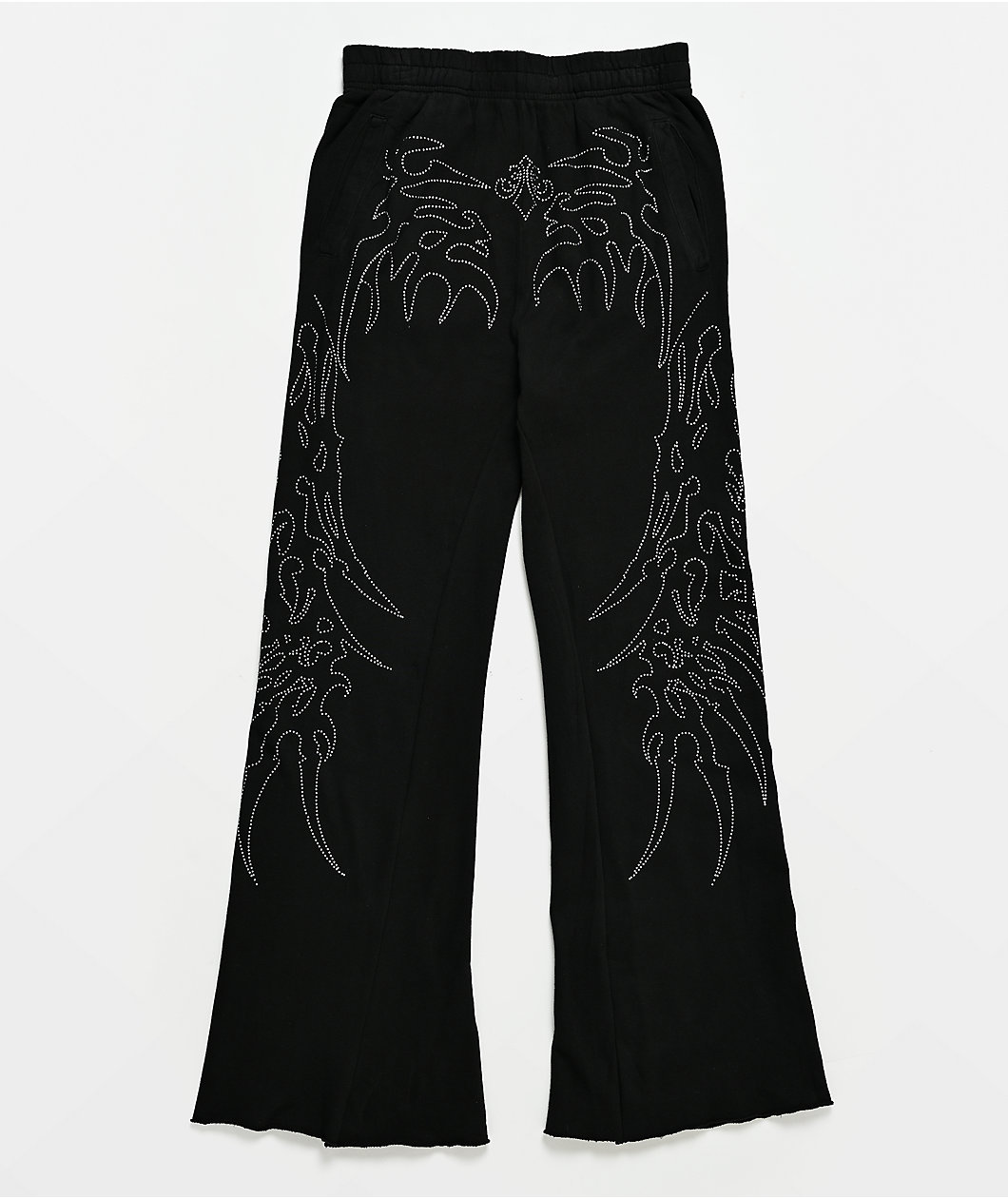 Affliction Skeleton Black Wide Leg Sweatpants