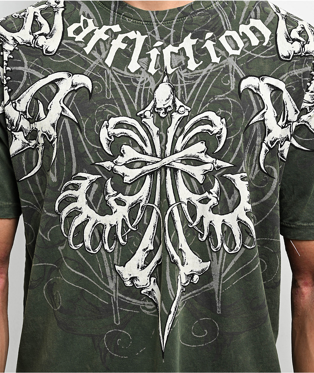 Affliction Skeleton Green T-Shirt