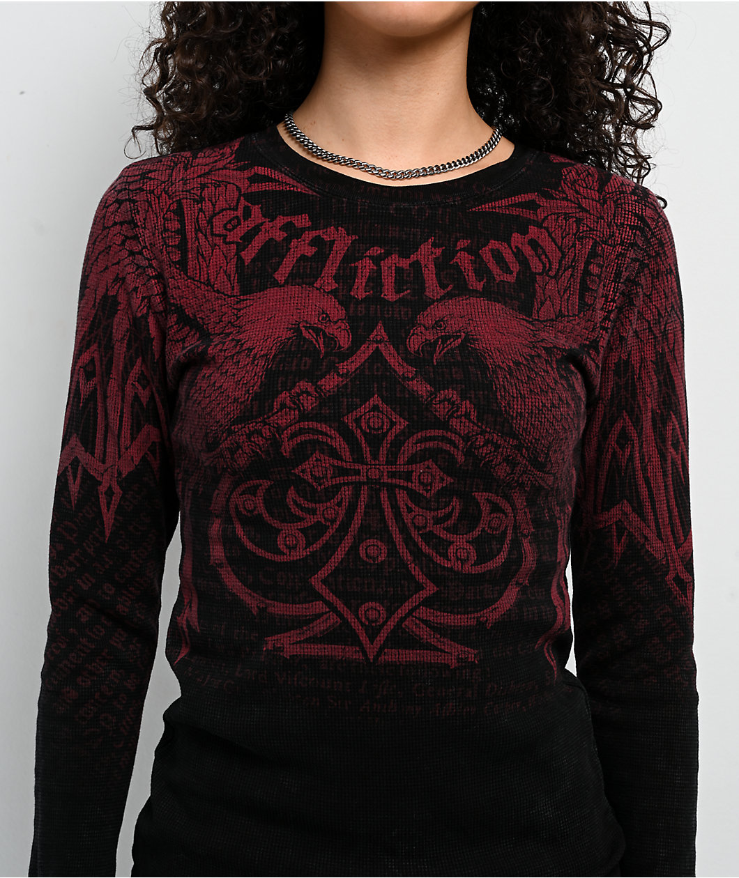 Affliction Skyward Crown Black Thermal Long Sleeve T-Shirt