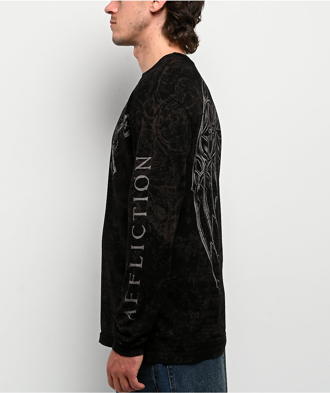 Affliction Spike Black Long Sleeve T-Shirt