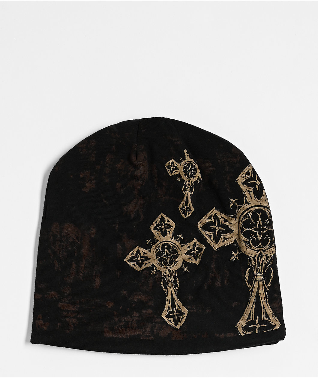 Affliction Spiker Brown Reversible Skully Beanie