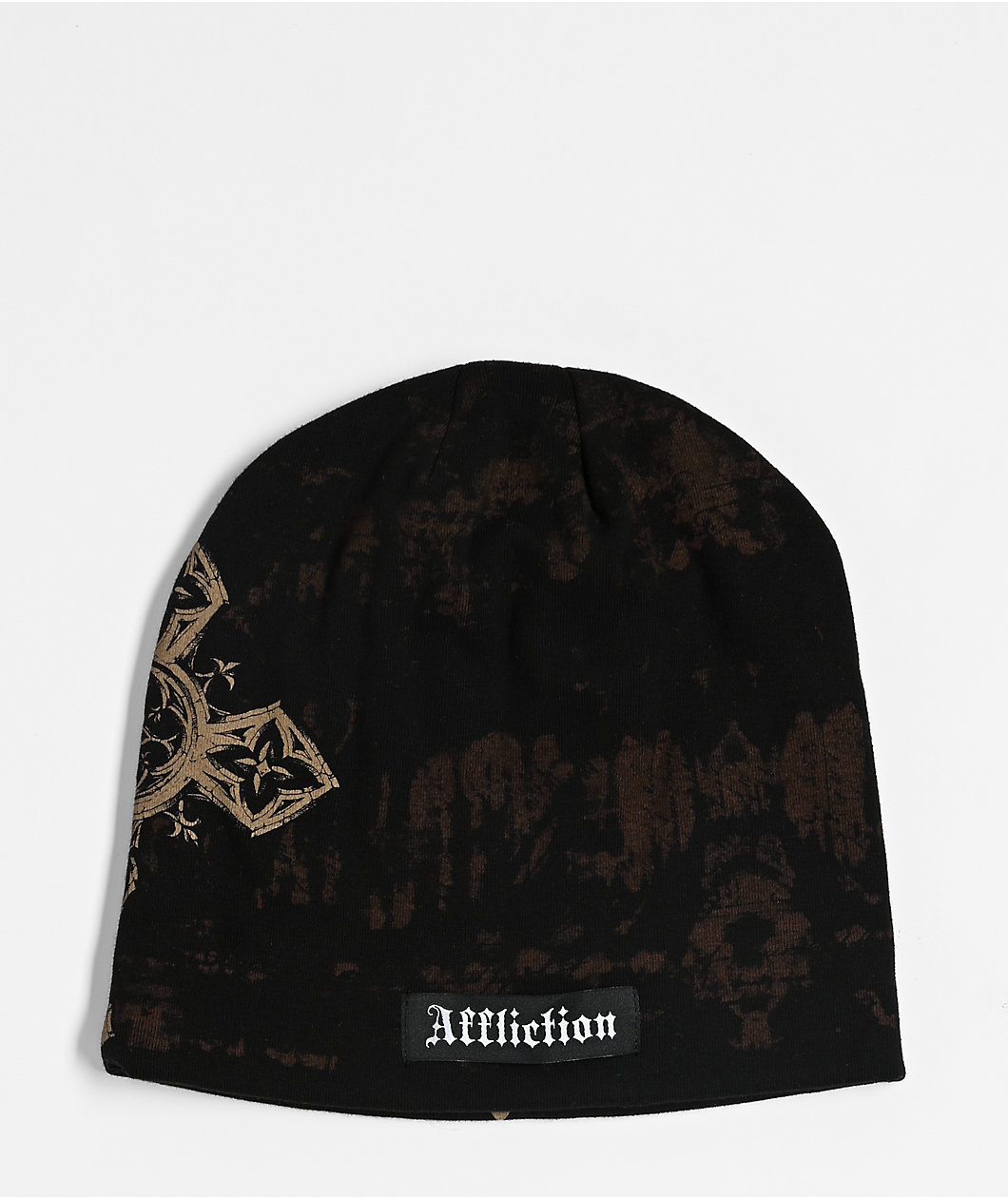 Affliction Spiker Brown Reversible Skully Beanie