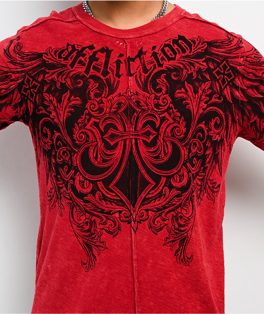 Affliction Step Of Honor Red Wash T-Shirt