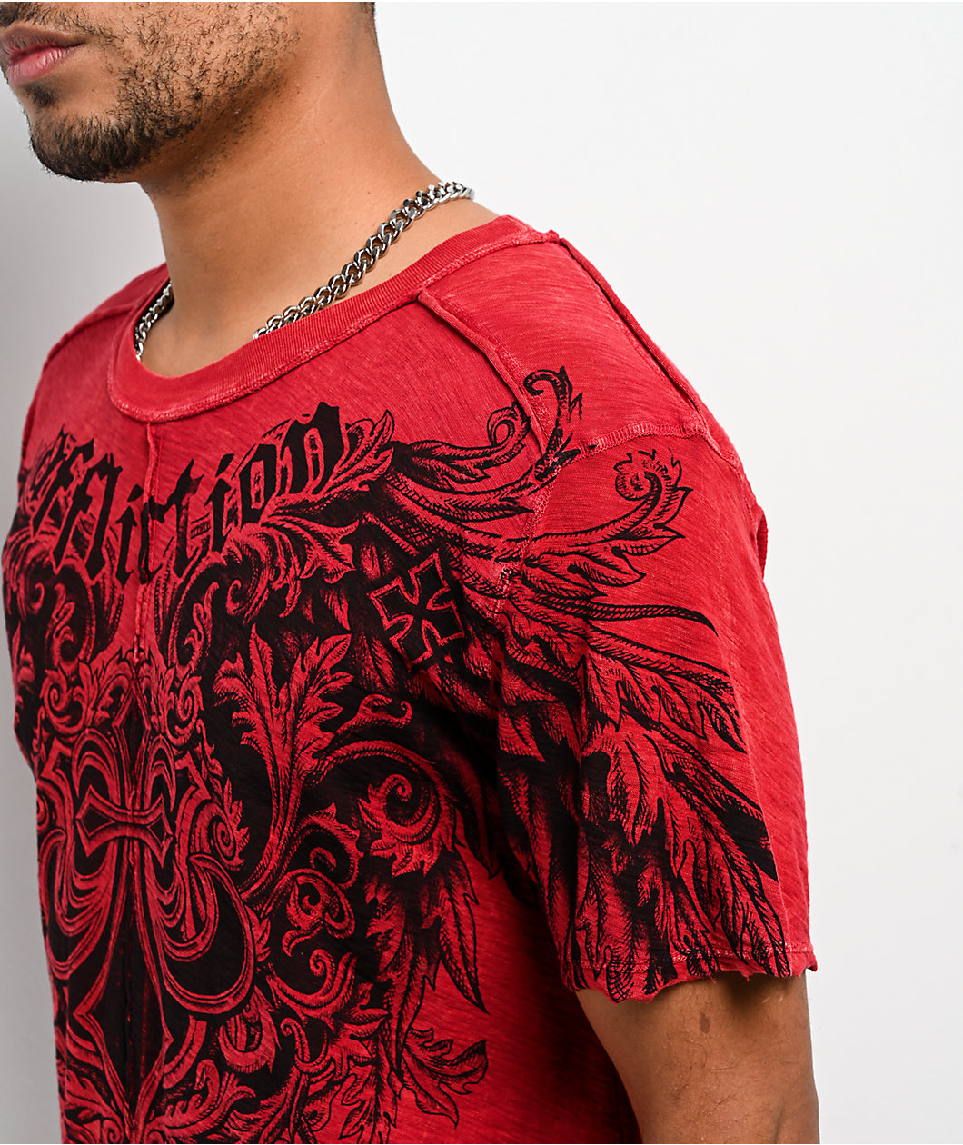 Affliction Step Of Honor Red Wash T-Shirt