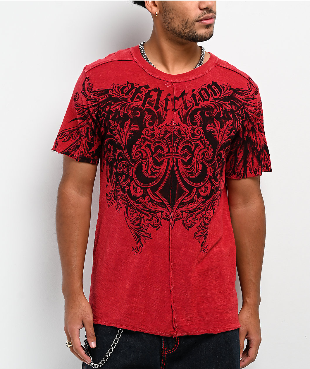 Affliction Step Of Honor Red Wash T-Shirt