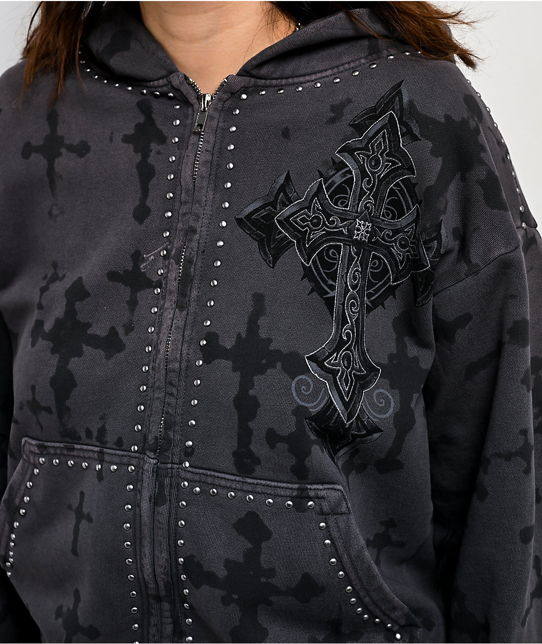 Affliction Stone Grail Grey Zip Hoodie