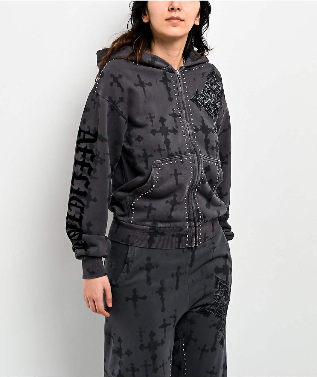 Affliction Stone Grail Grey Zip Hoodie