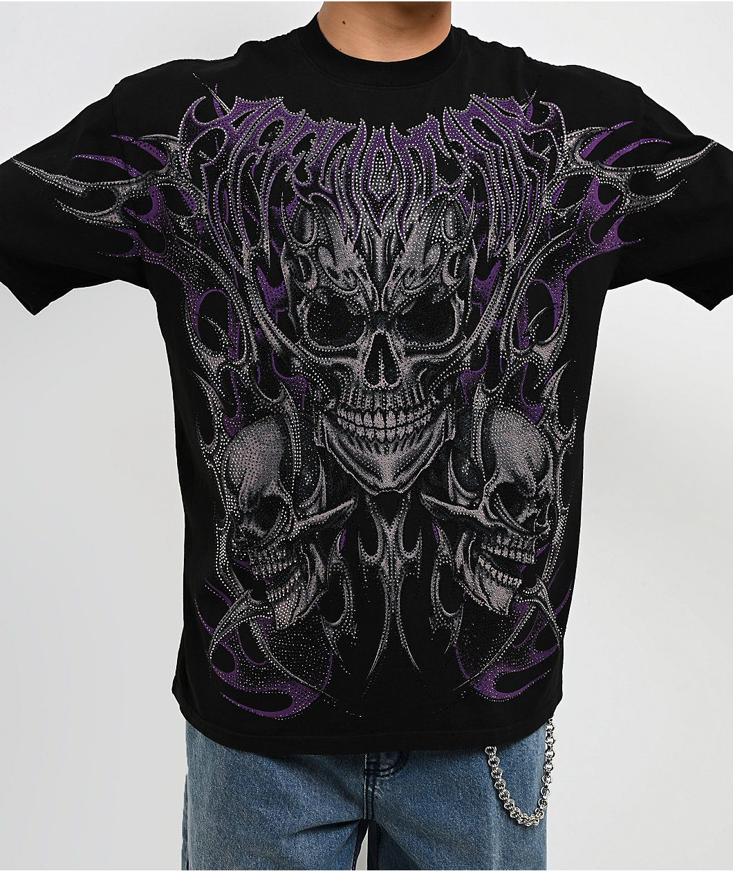 Affliction Theory Rhinestone Black T-Shirt