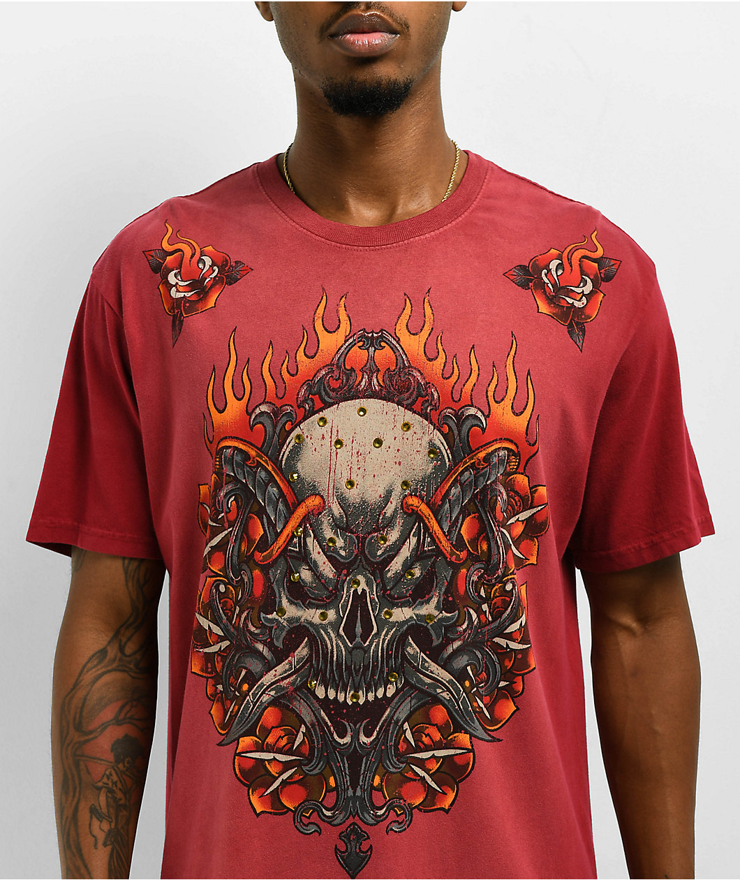 Affliction Toxic Tavern Red Potassium Wash T-Shirt