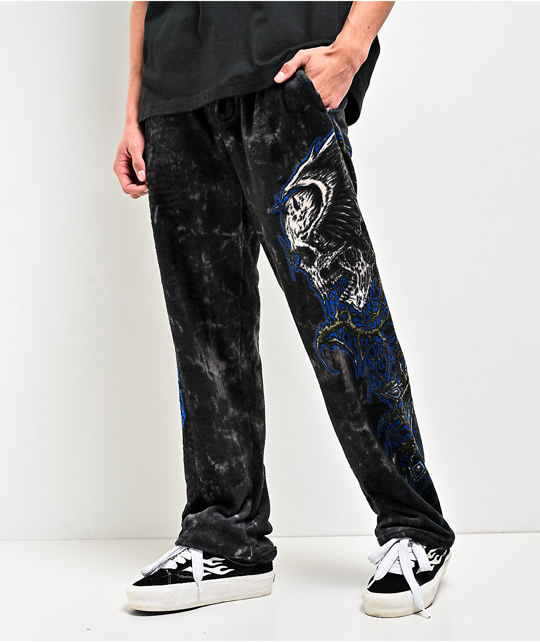Affliction Toxic Wrath Black Plush Lounge Pants