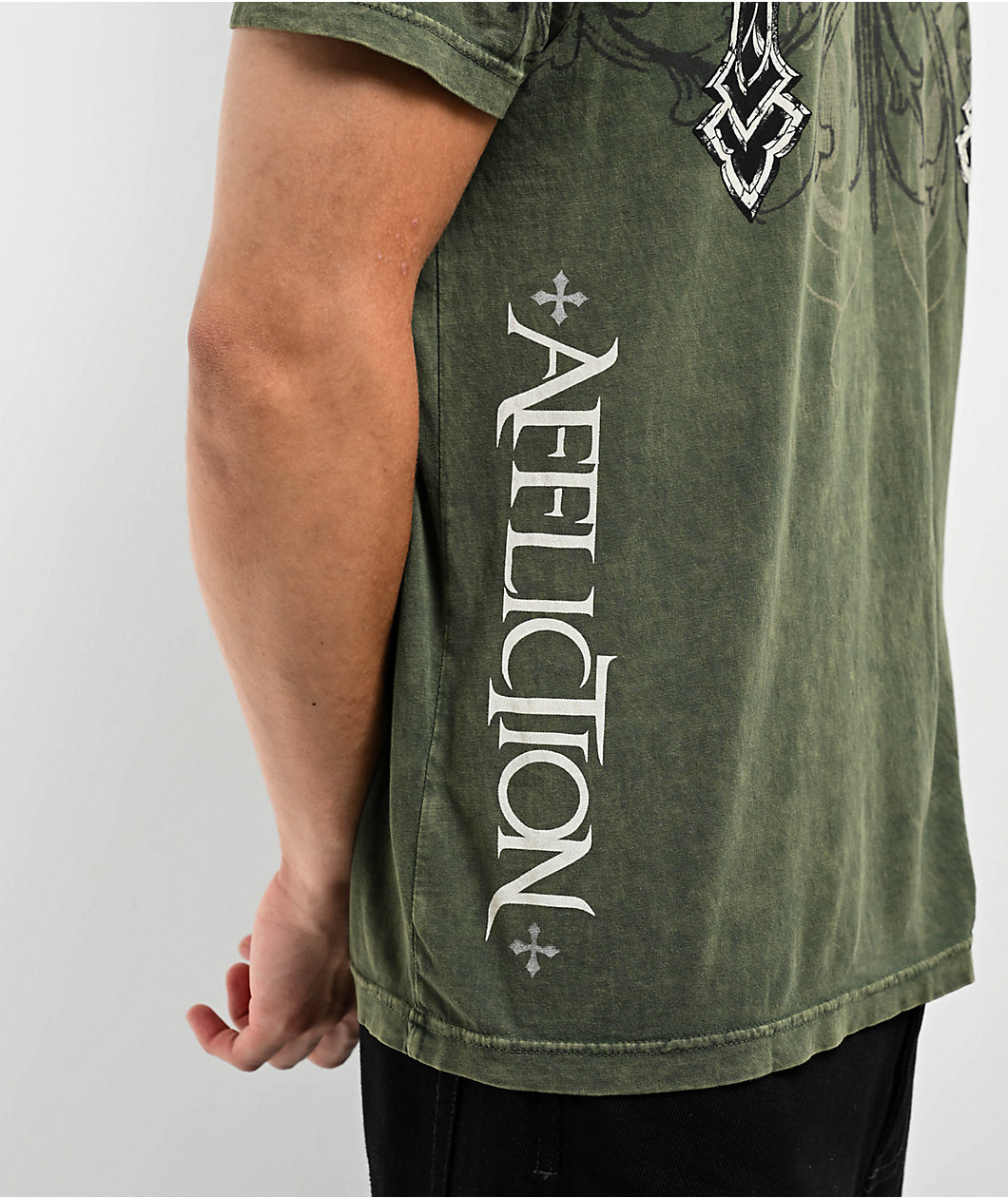 Affliction Winged Dagger Green T-Shirt