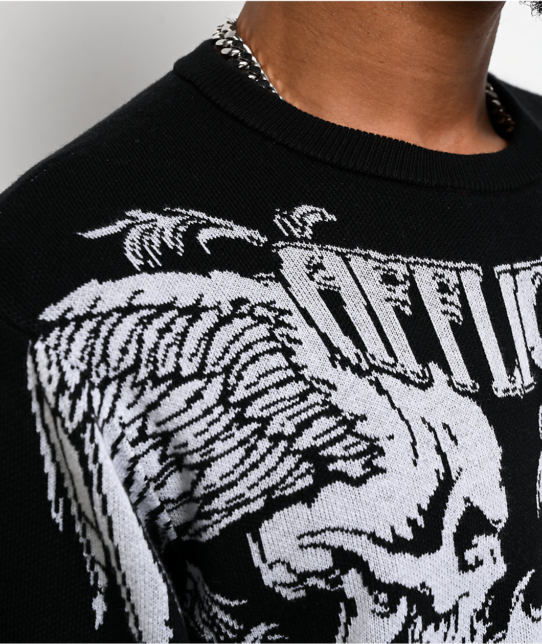 Affliction Winged Up Black Sweater