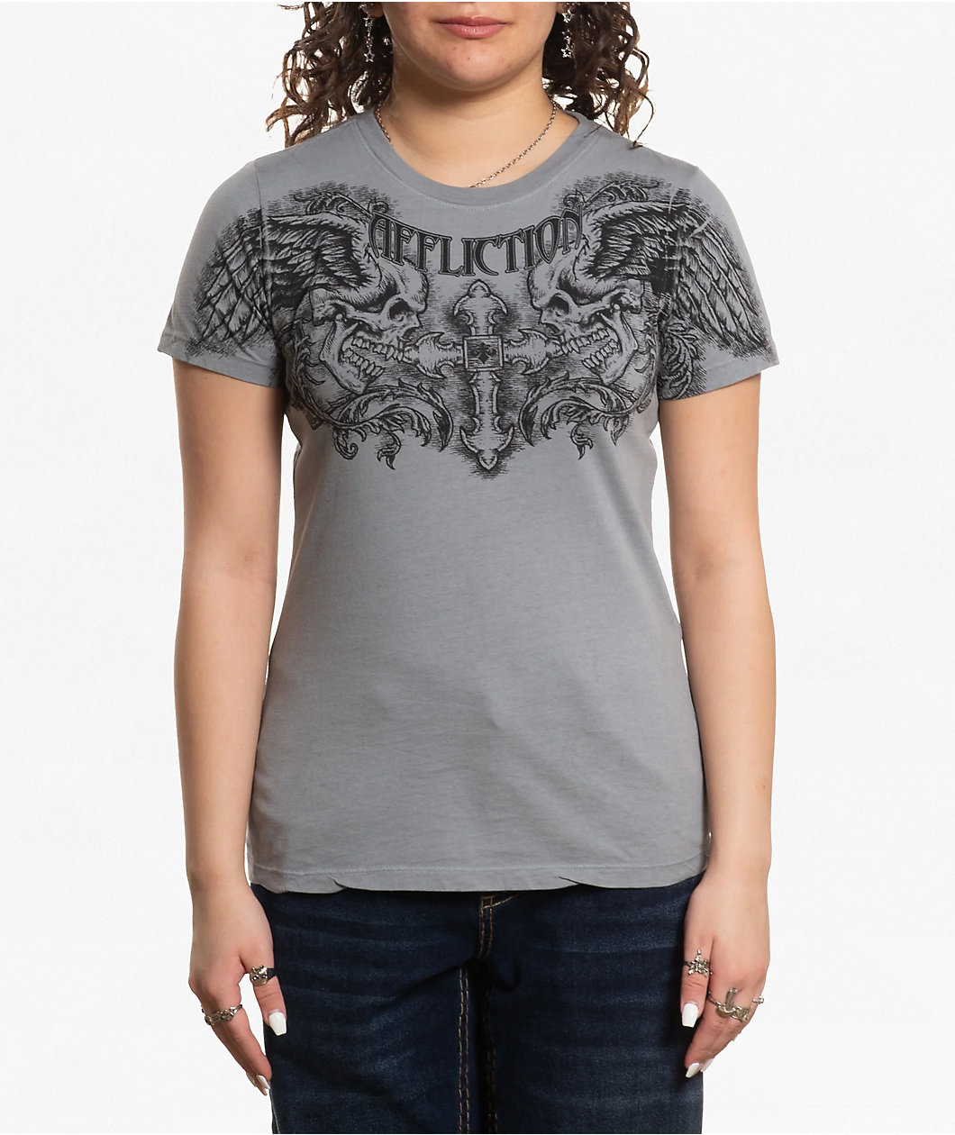 Affliction Winged Up Grey T-Shirt