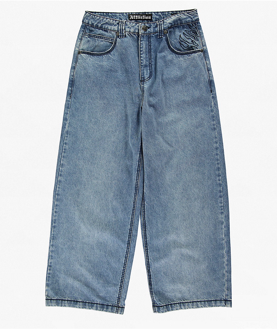 Affliction Wings Medium Wash Wide Leg Jeans