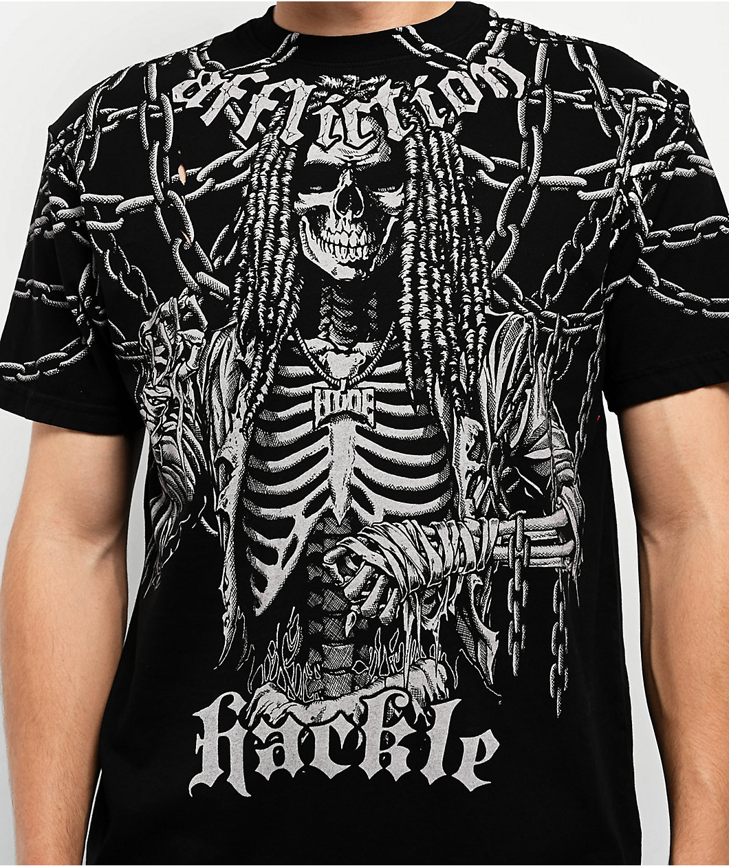 Affliction x Haunted Mound Hackle Down On Em Black T-Shirt