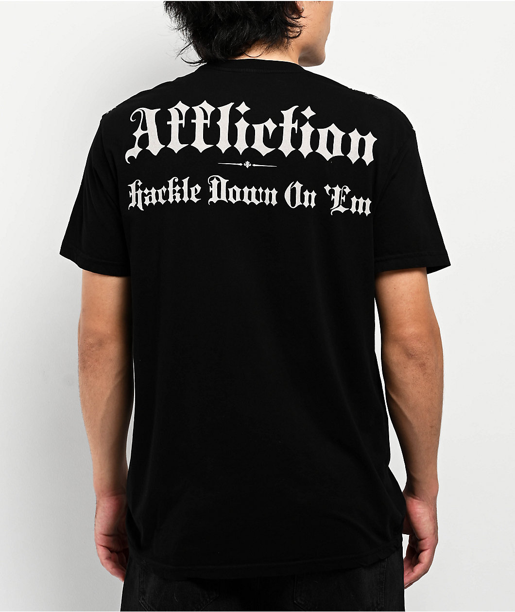 Affliction x Haunted Mound Hackle Down On Em Black T-Shirt