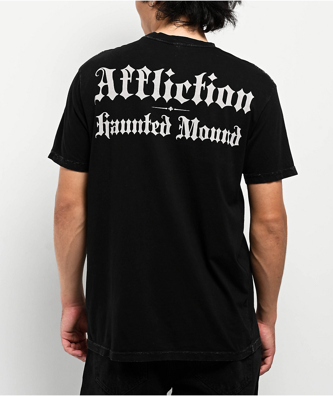 Affliction x Haunted Mound Jacko Man Black Wash T-Shirt