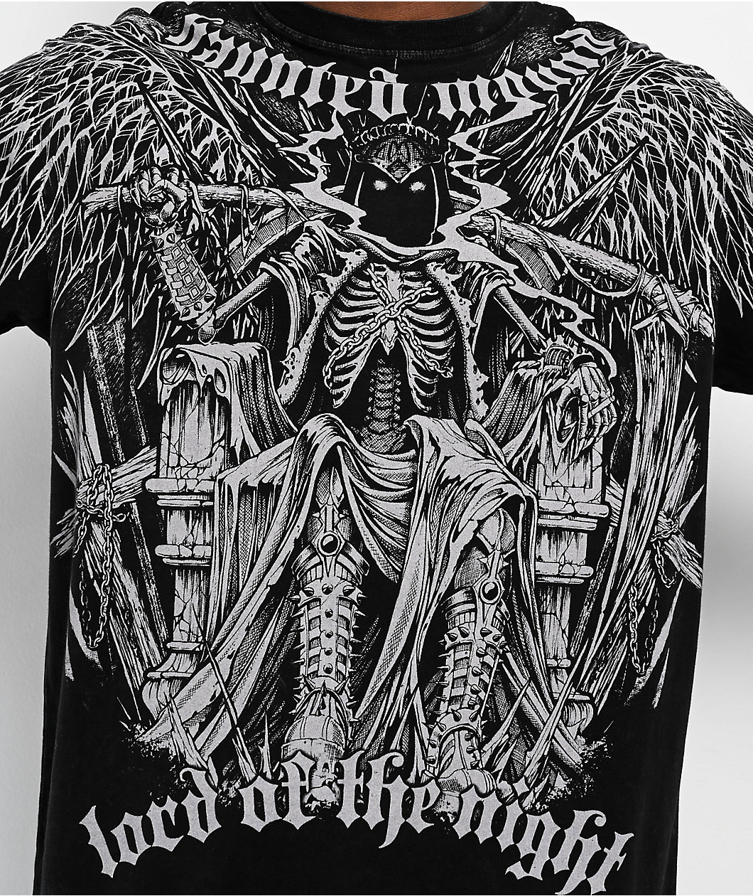 Affliction x Haunted Mound King Reaper Black Wash T-Shirt