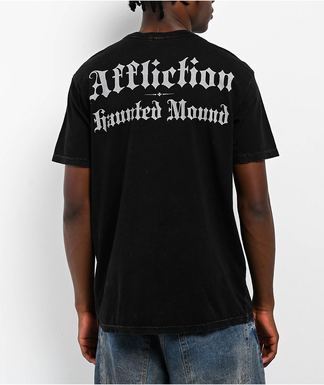 Affliction x Haunted Mound King Reaper Black Wash T-Shirt