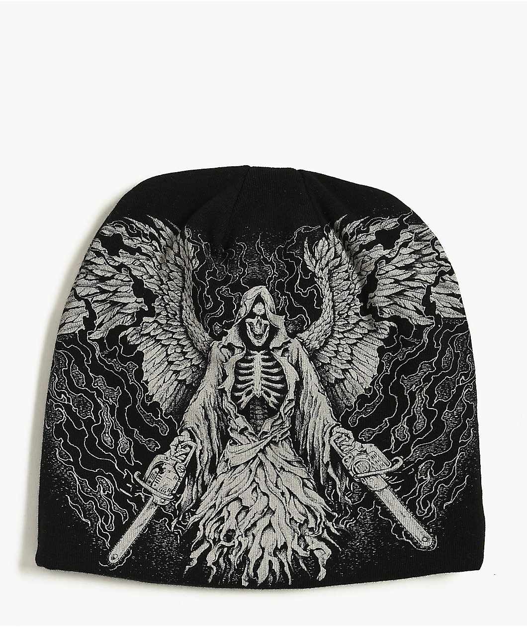 Affliction x Haunted Mound Massacre Black Reversible Skully Beanie