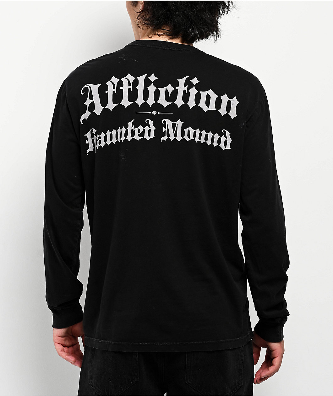Affliction x Haunted Mound Tree Black Wash Long Sleeve T-Shirt