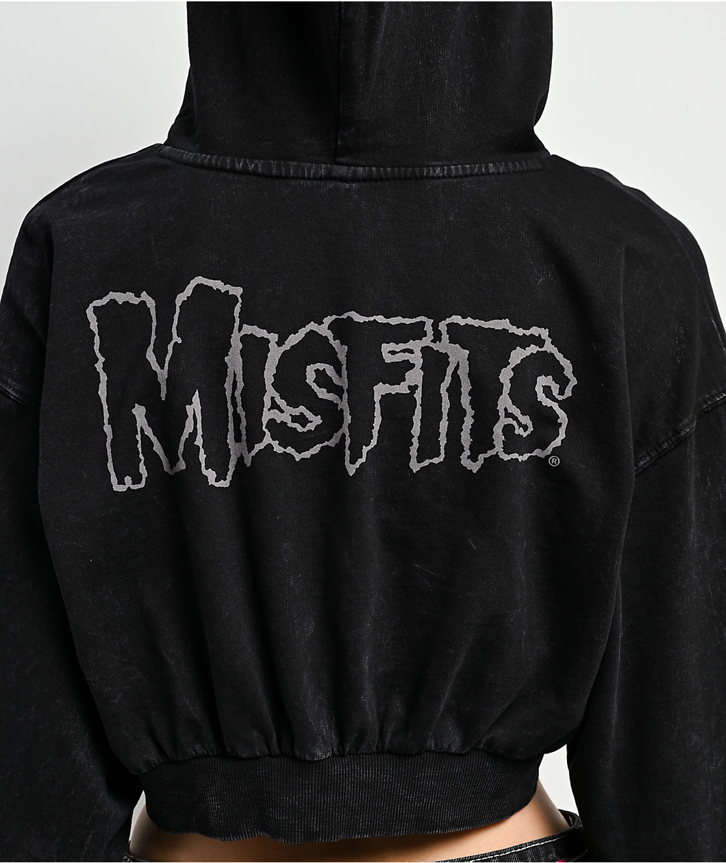 Affliction x Misfits Reaper Black Crop Hoodie