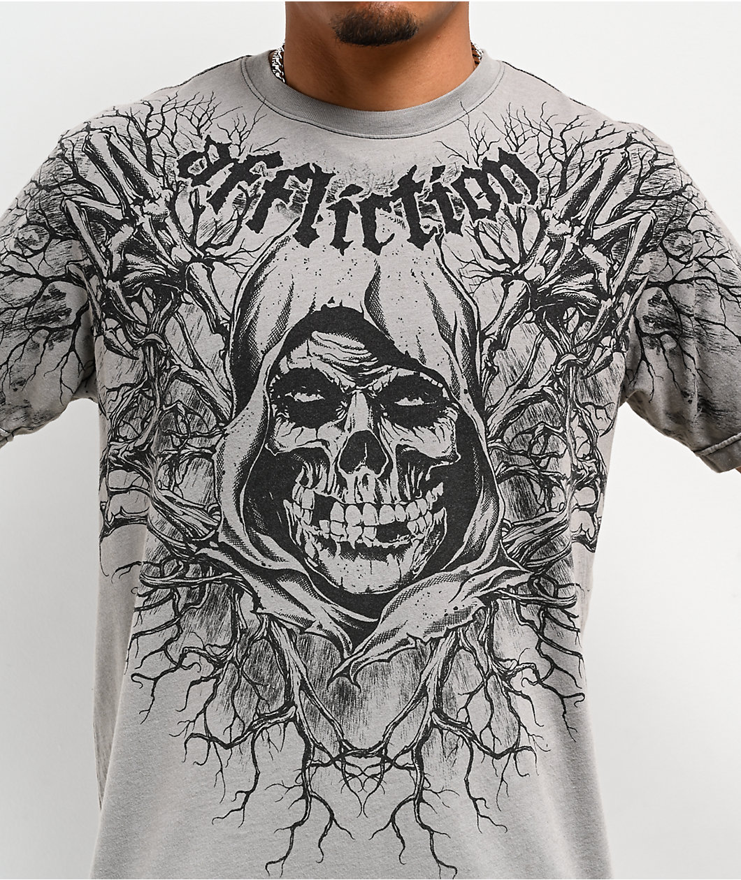 Affliction x Misfits Reaper Grey T-Shirt