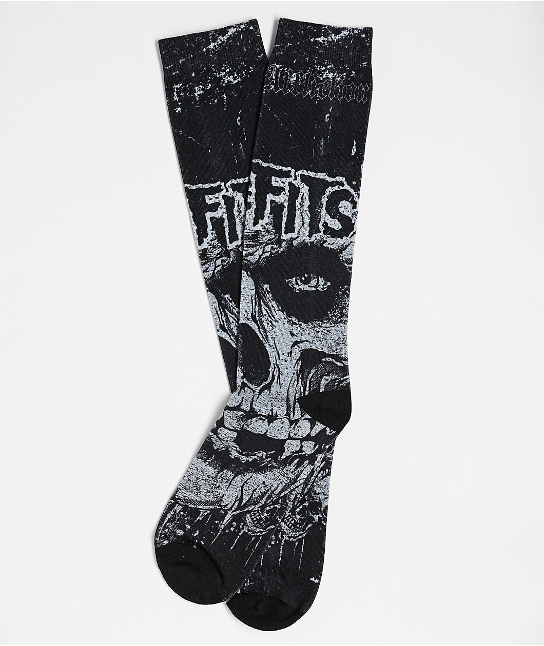 Affliction x Misfits Skully Black Crew Socks