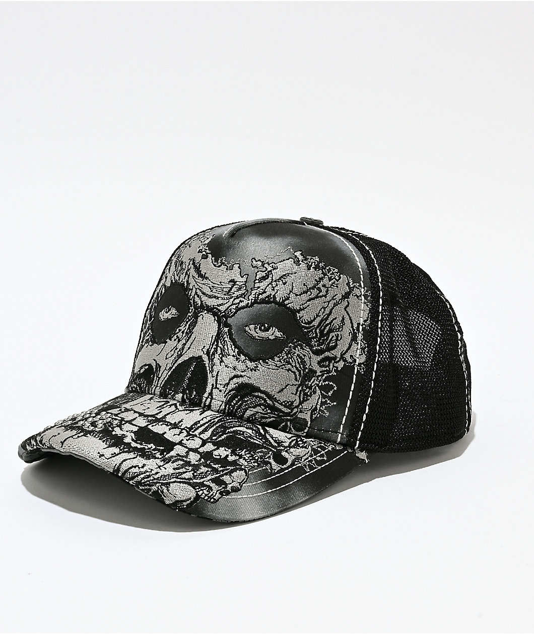 Affliction x Misfits Skully Black Trucker Hat