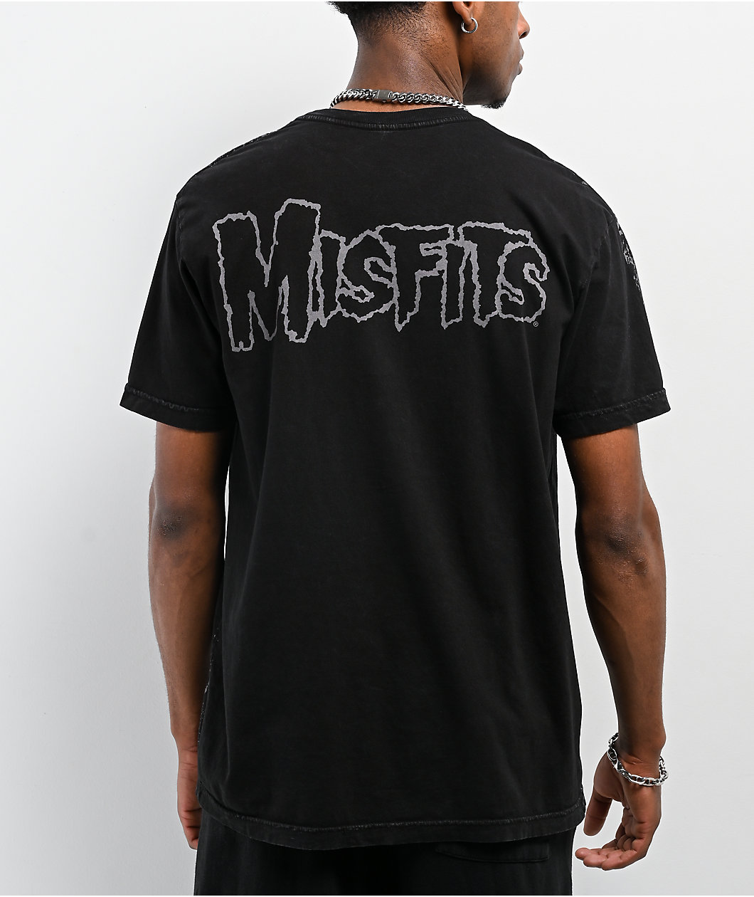 Affliction x Misfits Skully Black Wash T-Shirt