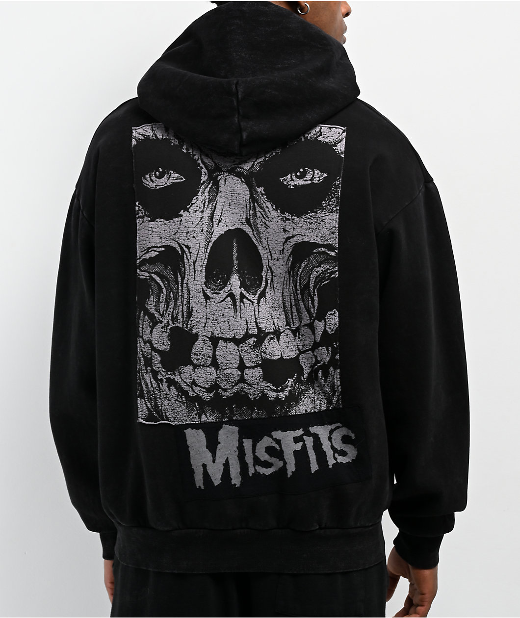 Affliction x Misfits Skully Black Wash Zip Hoodie