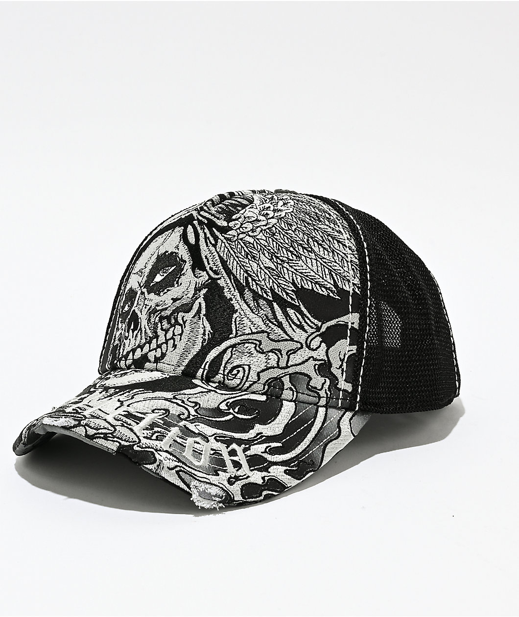 Affliction x Misfits Wings Black Trucker Hat
