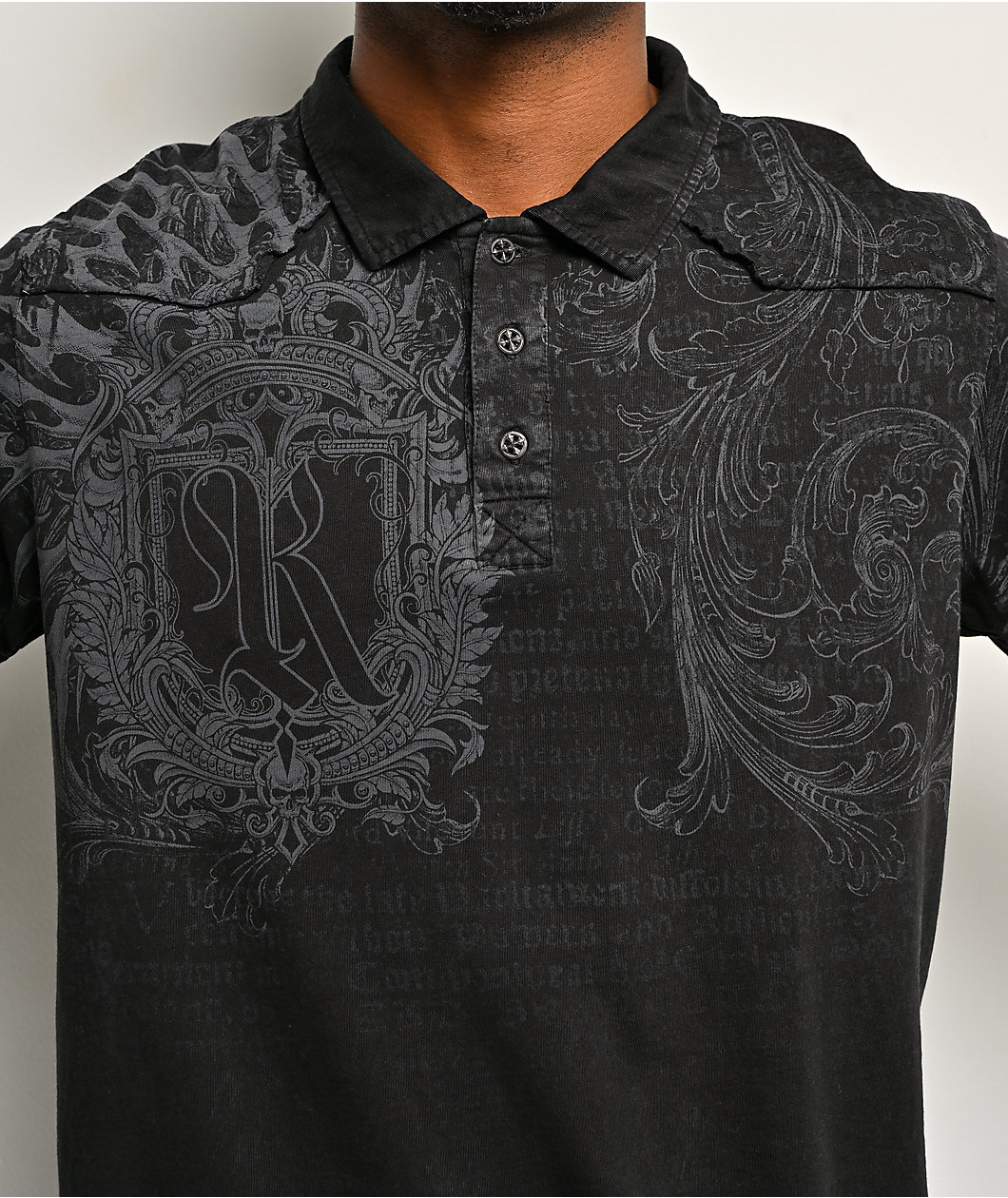 Affliction x Rogue Scribe Black Polo T-Shirt